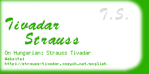 tivadar strauss business card